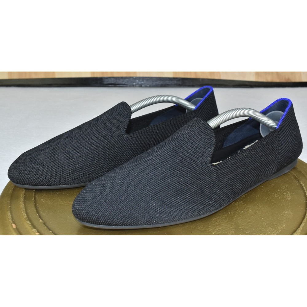 Rothy's The Almond Loafer Women Shoes Size 9 Black Knit Slip-On Comfort